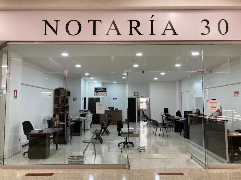 Notaría 30 de Medellín, barrio centro, Calle 27 # 46 – 70 Local 103, Centro Comercial Punto Clave
